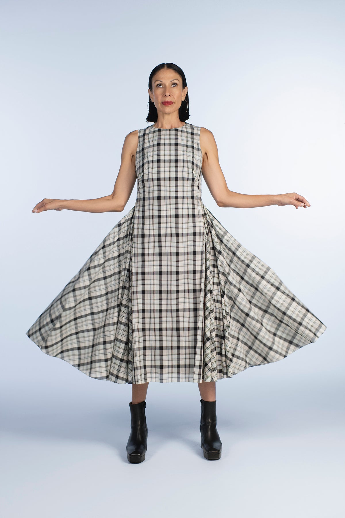 Plaid Pleated Dress