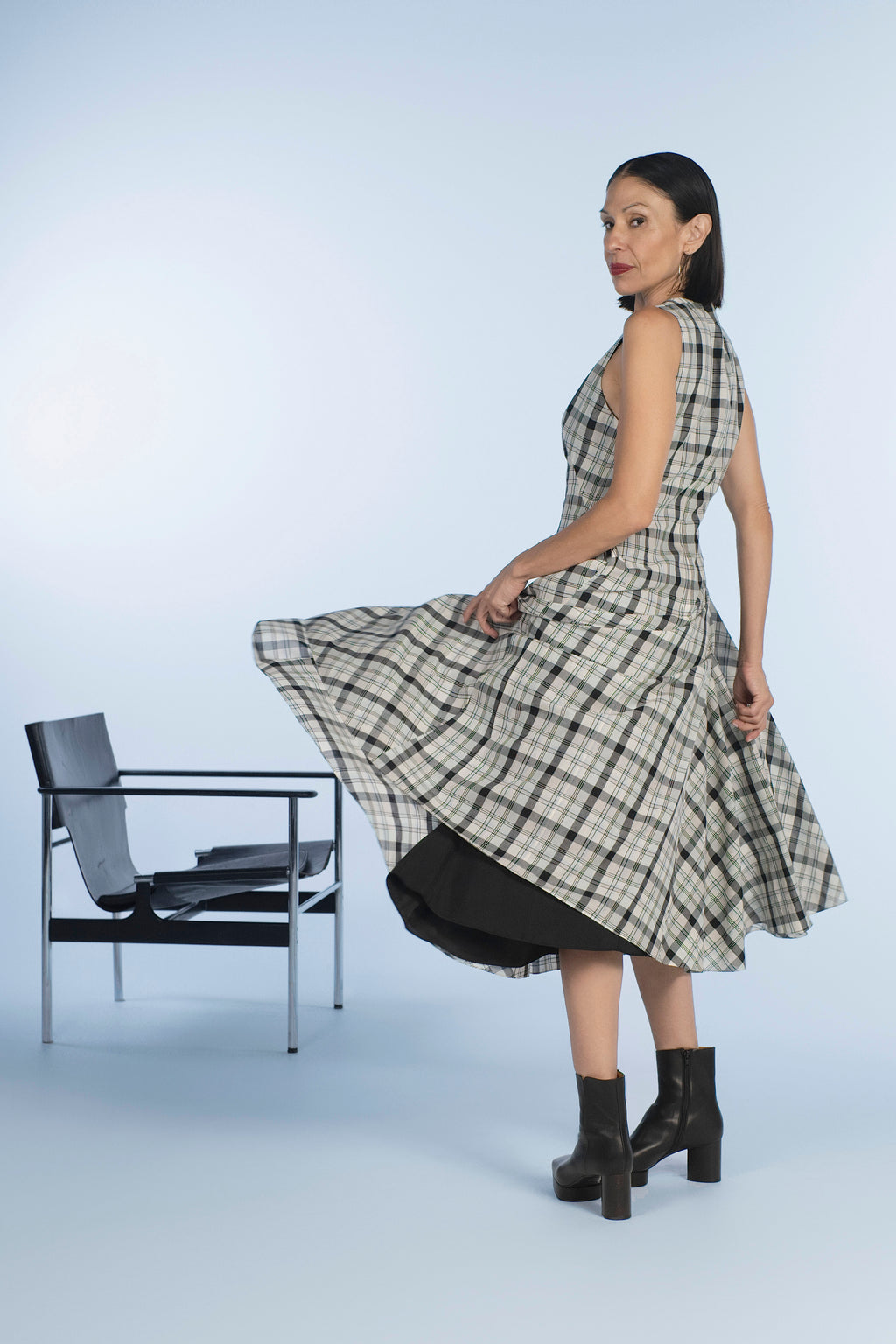 Plaid Pleated Dress