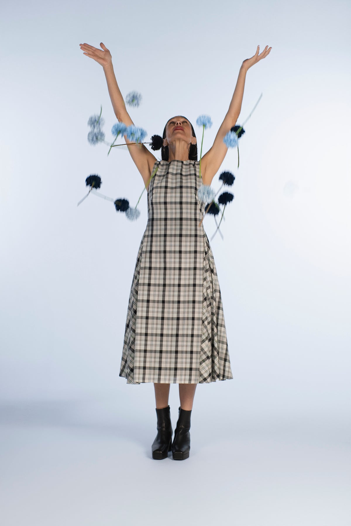 Plaid Pleated Dress