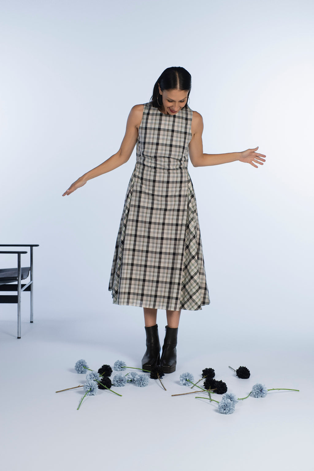 Plaid Pleated Dress