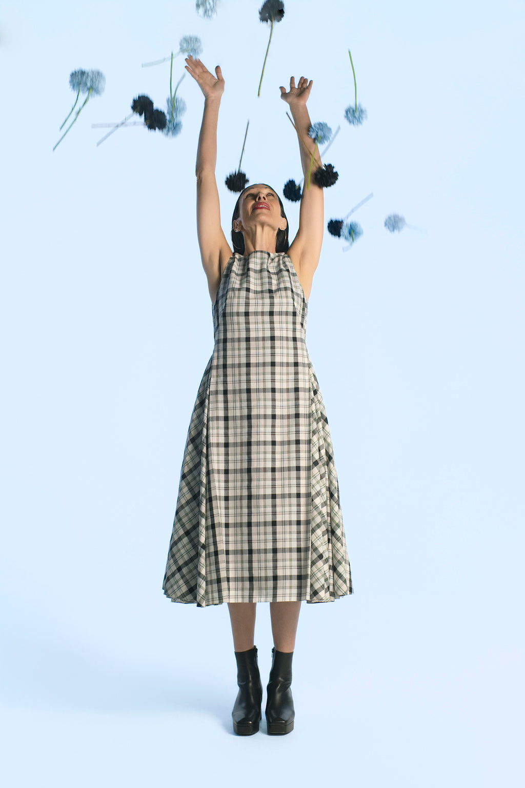 Plaid Pleated Dress