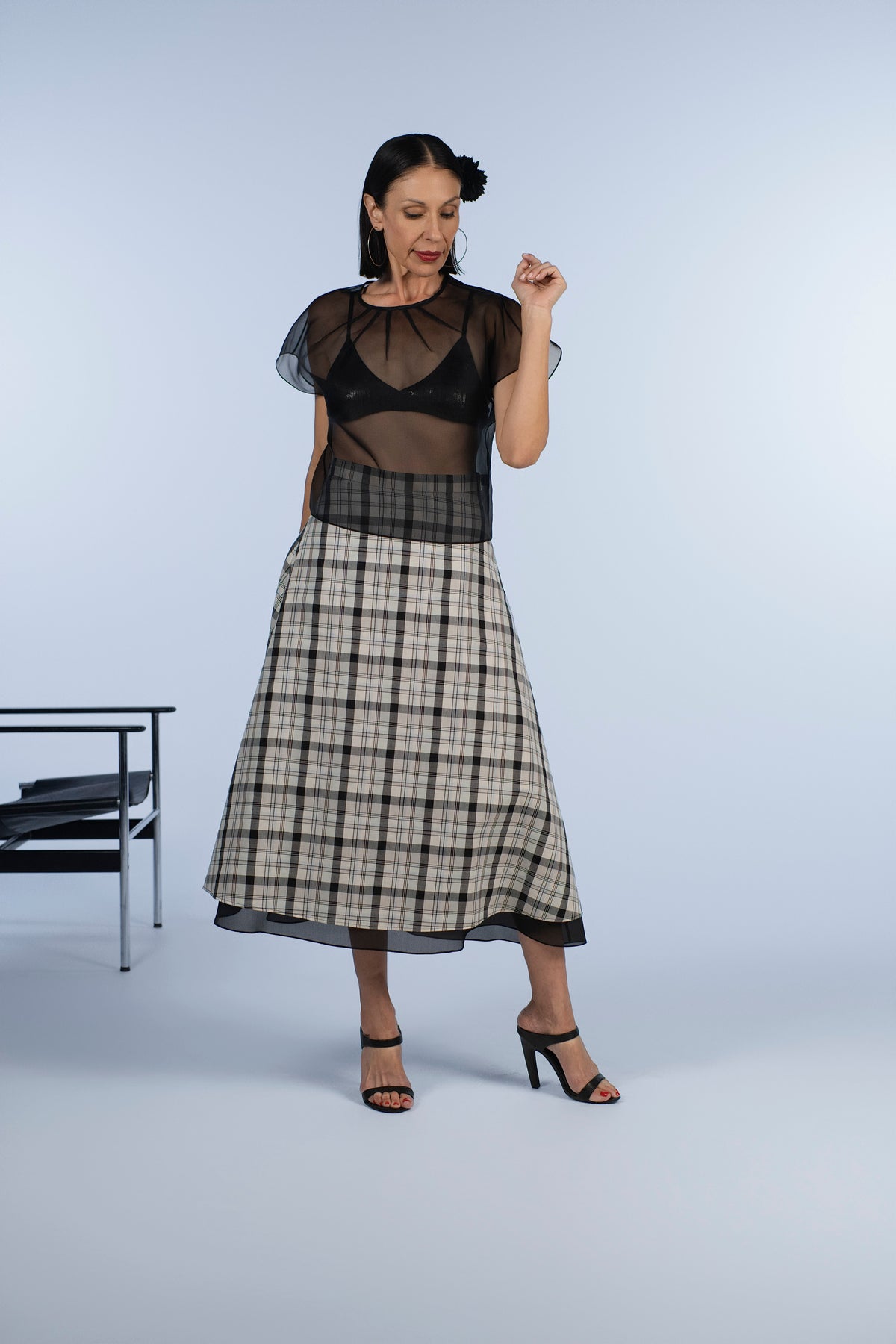 Plaid A-Line Skirt
